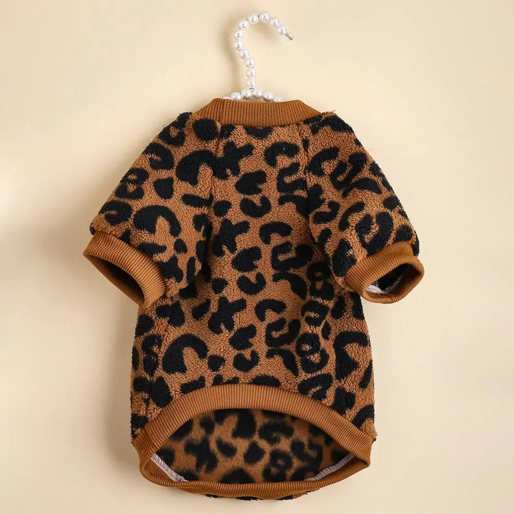 Leopard Print Winter Warm Pet Sweater for Dogs