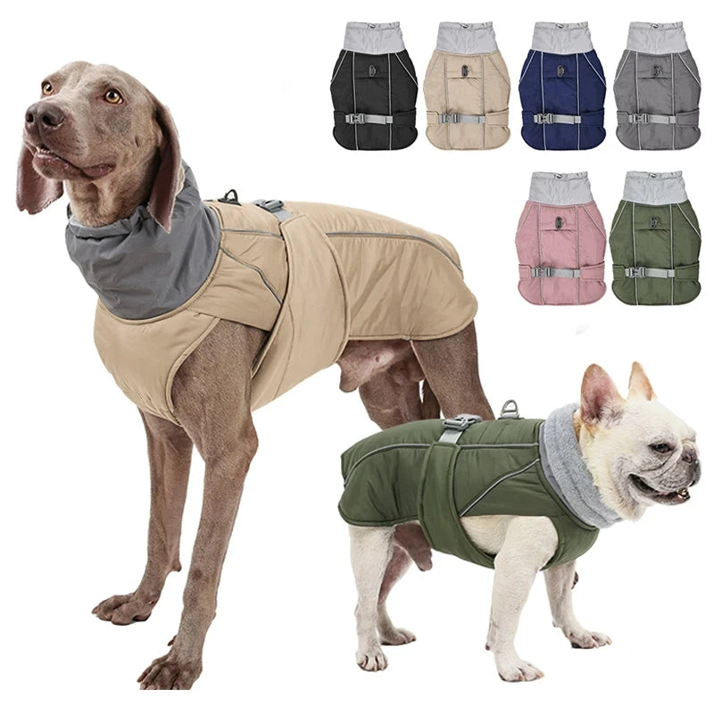 Luxury Reflective Winter Jacket for Dogs - Cozy, Stylish, and Water-Resistant Coat with Adjustable Fit