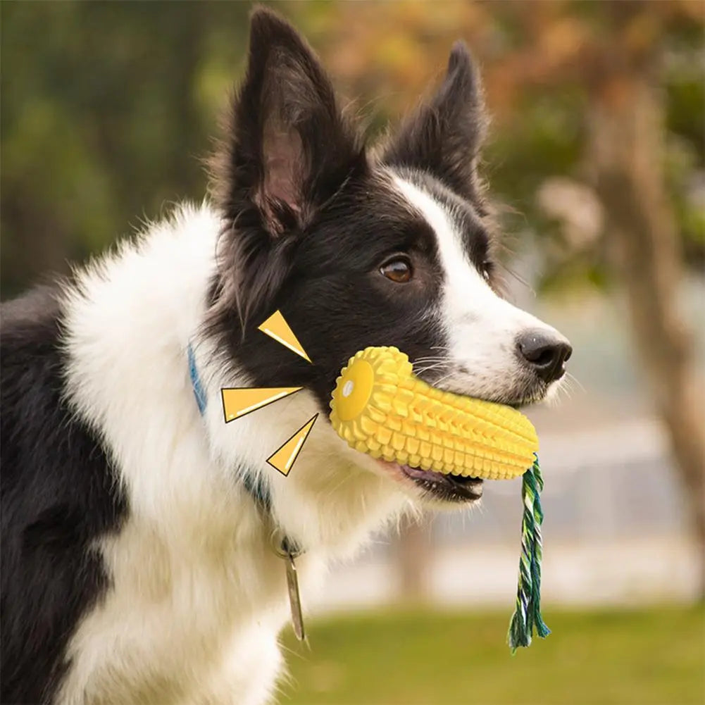 Corn Toothbrush Dog Toy for Dental Health and Interactive Play