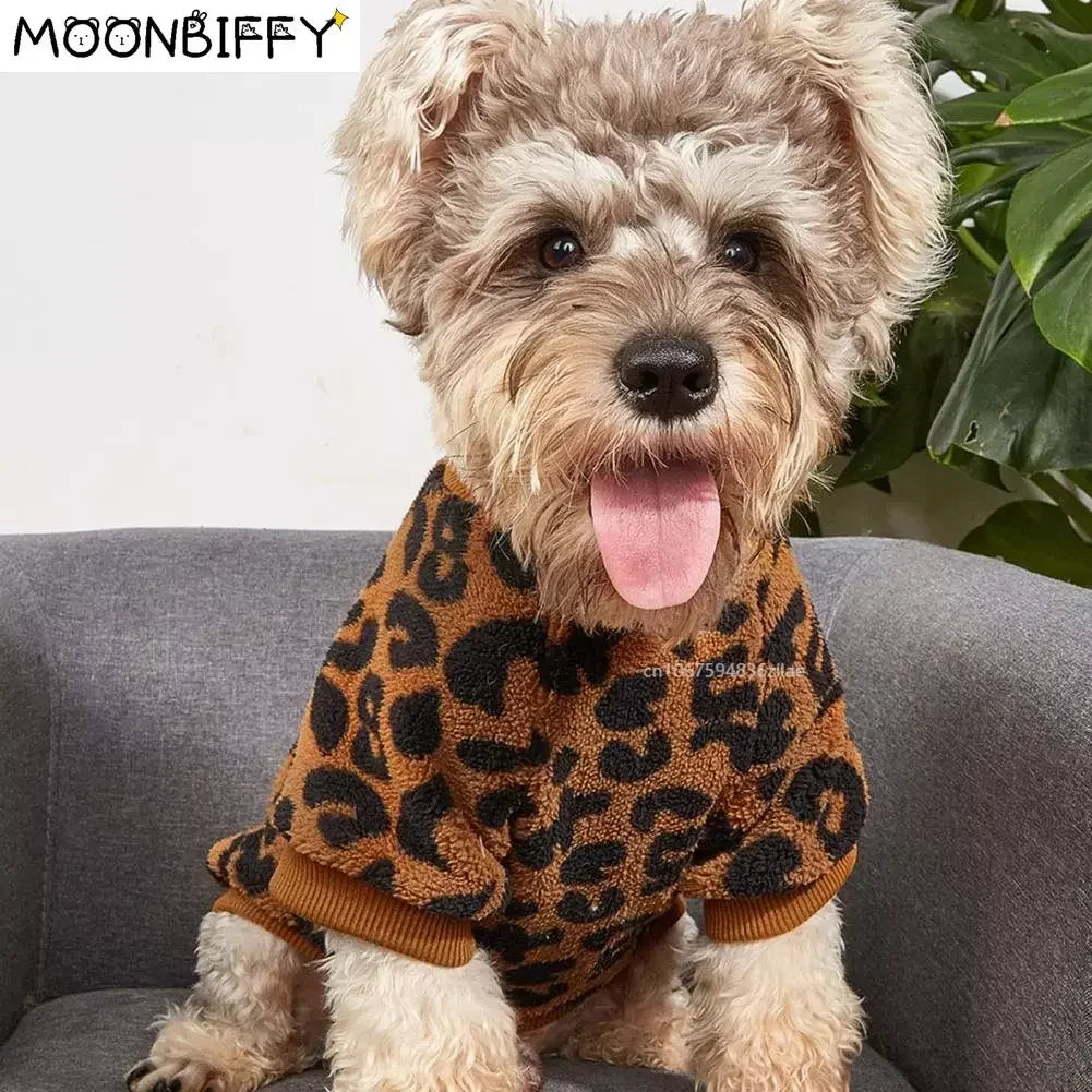 Leopard Print Winter Warm Pet Sweater for Dogs